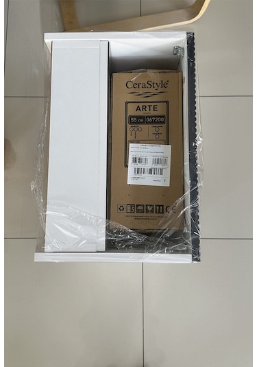 Banyo Dolabı Aynalı Cnc İşlemeli Membran Kapaklı 55 Cm Mavi