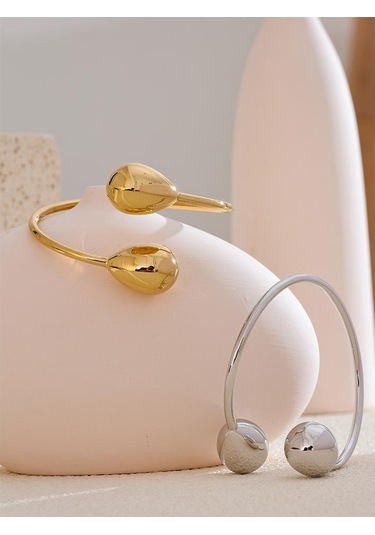 Altın Eetit Ayırt Edici Paslanmaz Çelik Su Damlası Manşet Ayarlanabilir Bilezik Bileklik Suya Dayanıklı Doku Metal Şık Takı Yeni Altın