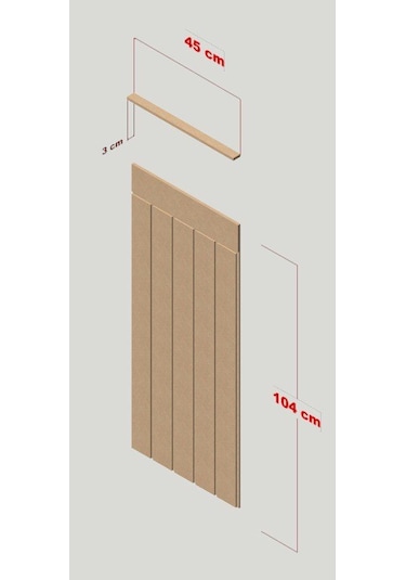 DUVAR PANELİ 45 cm Genişlik x 105 cm Ham mdf Duvar paneli ( 10 mm