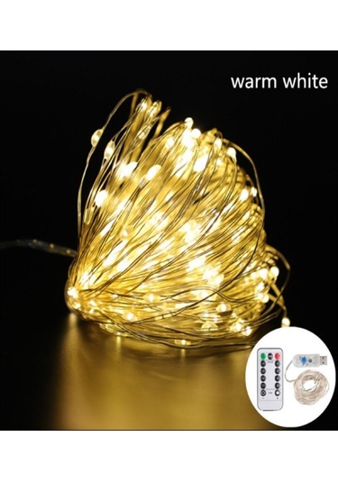 Ev Balkon Ve Parti İçin 10 Metre Gün Işığı Kumandalı Usb Peri Led 8 Mod Animasyonlu Yılbaşı Süs Işık Gün Işığı