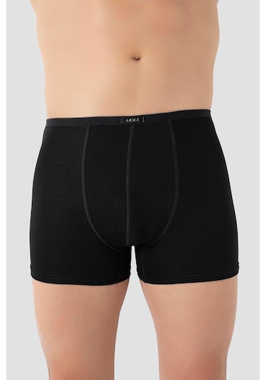 Arma Yıldız Erkek İnce Bel Lastikli Bambu Boxer Siyah 5'li Paket Siyah