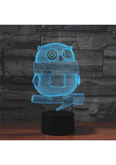 Goldenqian Çocuklar Için Gece Lambası 3d Hayvan Baykuş Led Lamba Uzaktan Kumanda İle 16 Renk Değiştirme Noel Doğum Günü Hediyesi Çocuk Için Dldrrz Siyah