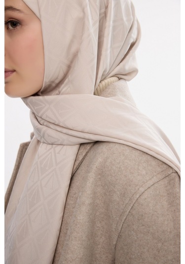Mirsoy Scarf İpeksi Jakar Şal V Desen Taş