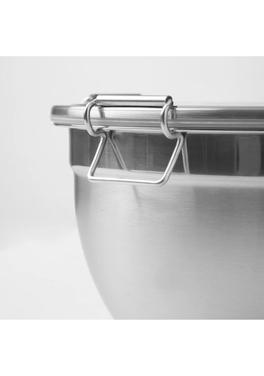 Cıklıd Çelik Saklama Kabı Seti, Paslanmaz Çelik, 3'lü Set Metalik