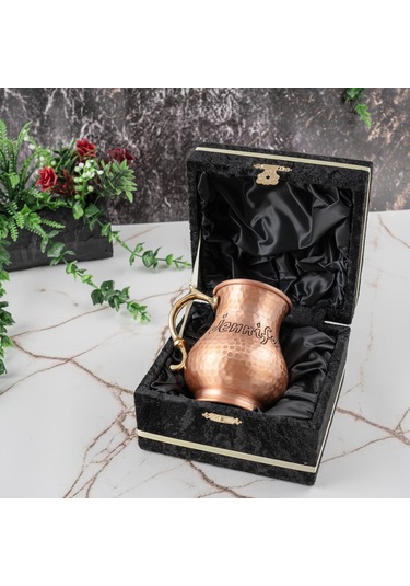 Dmt Copper Home Gaziantep Bakırdan El Dövmesi İsimli Kupa Bardak Hediyelik İsme Özel Kalaylı Bakır