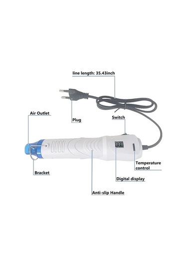 Createtech 220v Sıcak Hava Tabancası, 250w, Us/eu Prizli, Isı Üfleyici, Modern Tasarım