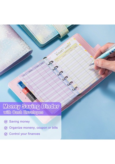 Tuomeng A7 Puzzle Ledger Taşınabilir Cep Gevşek Yaprak Defter Mor