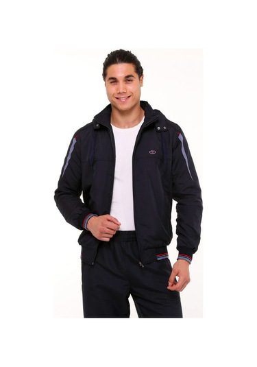 Lacivert Erkek Yarım Balıkçı Yaka Micro Eşofman Takımı Edy2593l Koyu Lacivert