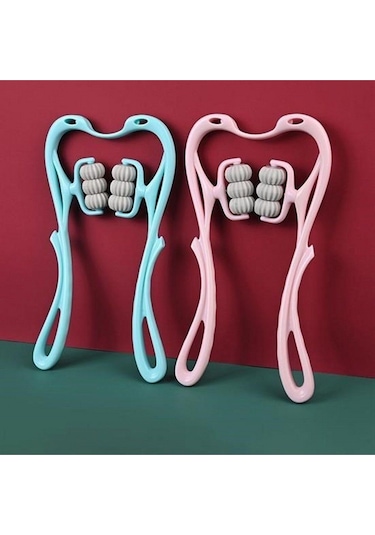 Çok Fonksiyonlu Manuel Altı Tekerlekli Boyun Masaj Aleti Beyaz