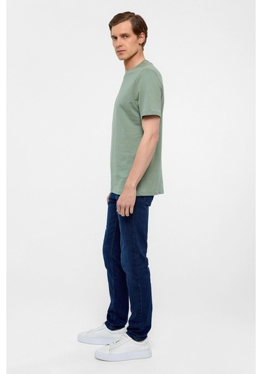 SÜVARİ Su Yeşili Regular Düz Bisiklet Yaka Tişört-38580 Su Yeşili