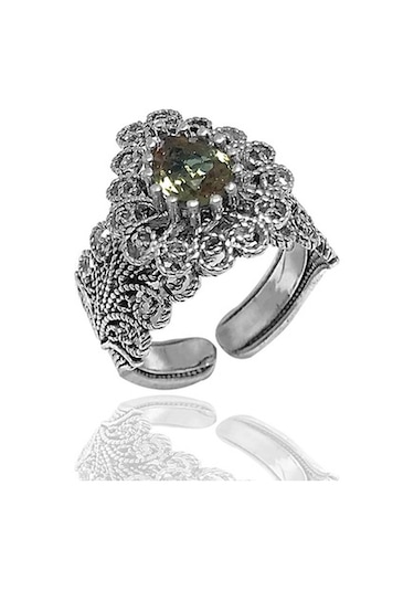 Damla Model Zultanit Taşlı Kadın Telkari Gümüş Üçlü Set