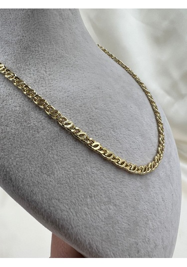 Xupıng Kaplangözü Model Zincir Kolye Altın - Beyaz