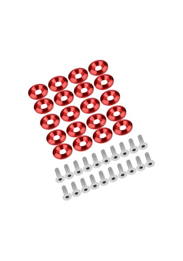 Shineyee 20 Adet Kırmızı Araba Tampon Somunu Vidalı Seti - Cnc Alüminyum Kaliteli, Tüm Araçlara Uyumlu, Kolay Kurulum, Dekoratif Ve Dayanıklı
