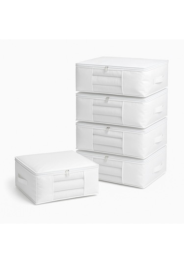 Vedsey 5'li 50x70x25 Pencereli Baza Altı Düzenleyici Hurç Beyaz