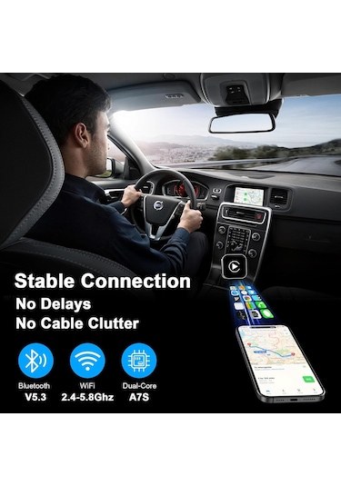 Neevoyu 2025 Yeni Küçük Boyutlu Kablosuz Carplay Dönüştürücü - Bluetooth 5.0, Android İlişkilendirme, Usb-a Ve Type-c Uzantı Kablosu Dahil