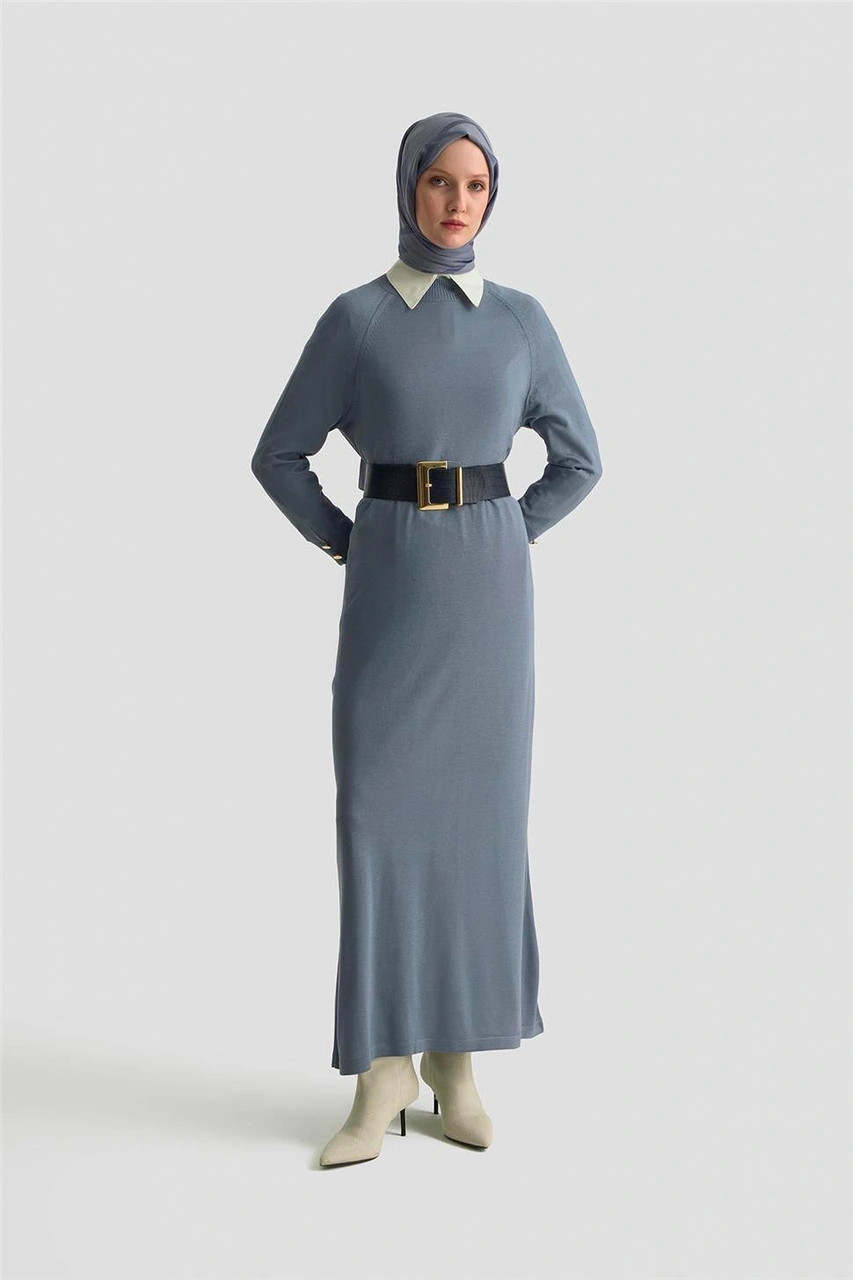 Armine Elbise 25kd7002 İndigo İndigo