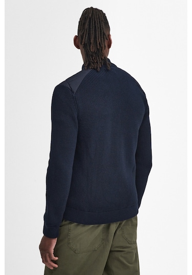 Barbour Newland Zip Through Knitted Jumper Kazak Ny91 Navy Lacivert