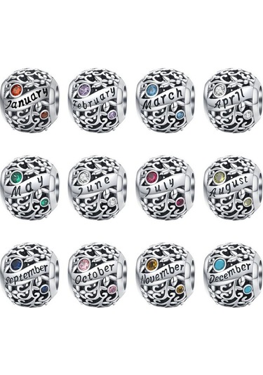 Bamoer Gerçek 925 Ayar Gümüş Boncuk Charm Fit Bilezik Birthstone Kolye November