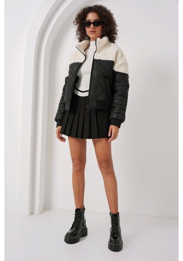 5195 Kapitone Şişme Mont - Ekru Ekru