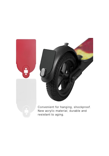 Xiaomi M365 / Pro Elektrikli Scooter Akrilik Arka Kuyruk Plakası İçin Güvenlik Uyarı Plakası - Siyah