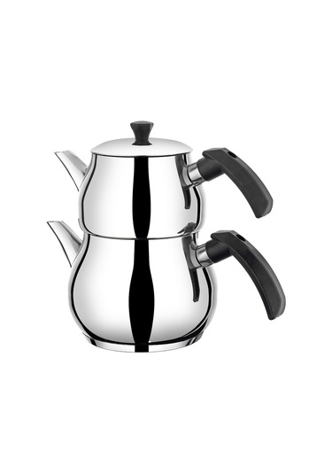 Yunusoğlu Home Antonio Midi Boy Siyah Çaydanlık Takımı Gri