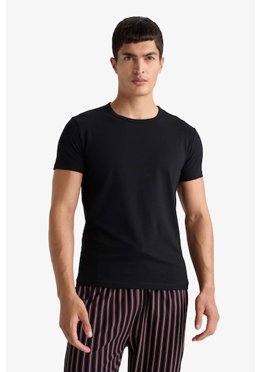 Defacto Slim Fit Dar Kesim Bisiklet Yaka Üst L4885az25aubk27 Siyah