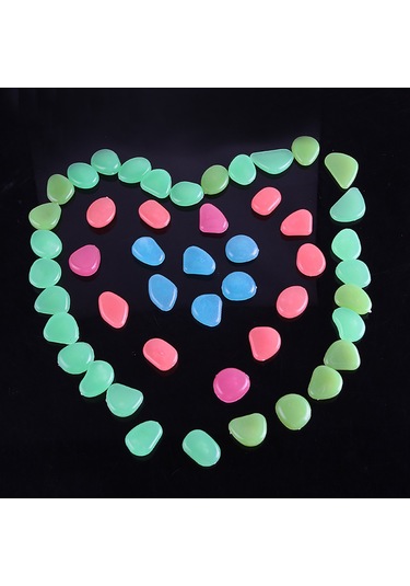 Vkemall 30 Adet Işıklı Akvaryum Taşları - Çeşitli Renkler, Bahçe Ve Akvaryum Dekorasyonu, Güneş Işığını Emerek Parlar