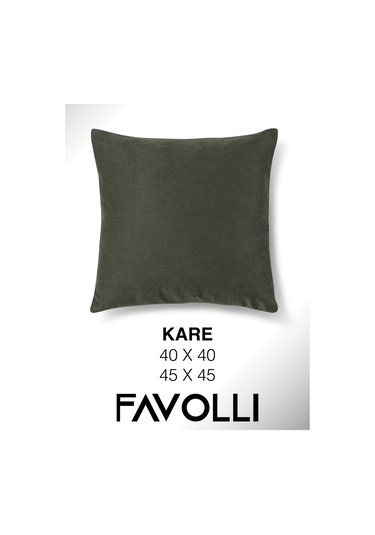 Br Favolli Kadife Dokulu Zeytin Yaprağı Rengi Kırlent Kılıfı Dream Serisi Punch Için Uygun Gizli Fermuar Zeytin Yaprağı