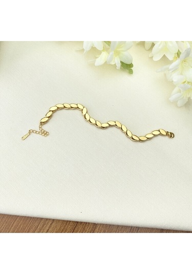 Arpa Bileklik Yüksek Kalite 316 L Paslanmaz Çelik Gold 17,5 + 3 Cm
