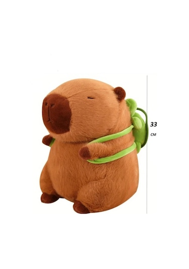 Sevimli Kapibara Sırt Çantalı İthal Oyuncak Peluş 33 Cm Çok Renkli
