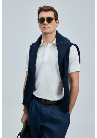 Lufian Erkek Luna Smart Polo T-shirt 111040228 Kırık Beyaz KIRIK BEYAZ