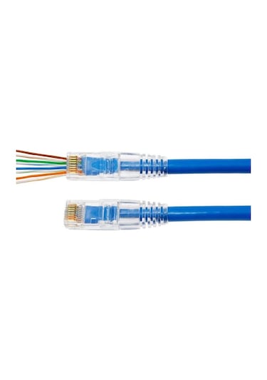 Ez Rj45 Cat5/Cat6 Yeni Nesil Delikli Konnektör - 100 Adet
