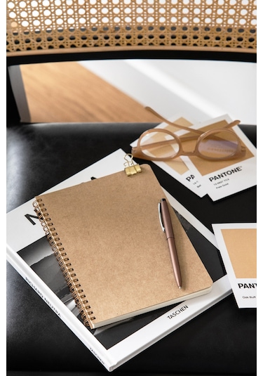 A5 Kraft Karton Kapak 70 Yaprak 110 Gram Noktalı Not Defteri Noktalı Kraft