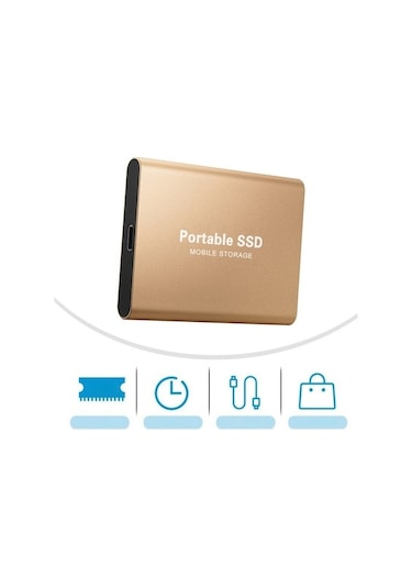Moly Harici Ssd 2tb Usb 3.0 Altın 75x58mm, Hızlı Depolama Çözümü