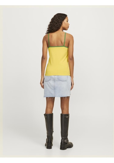 Kadin Gögüs Baskili U Yaka Askili Bluz - Gigi - 12281214 Golden Kiwi