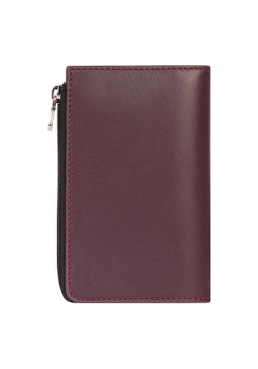 Cengiz Pakel Unisex Hakiki Deri Fermuarlı Kartlık 2512 - Mürdüm 2512-mürdüm Mürdüm