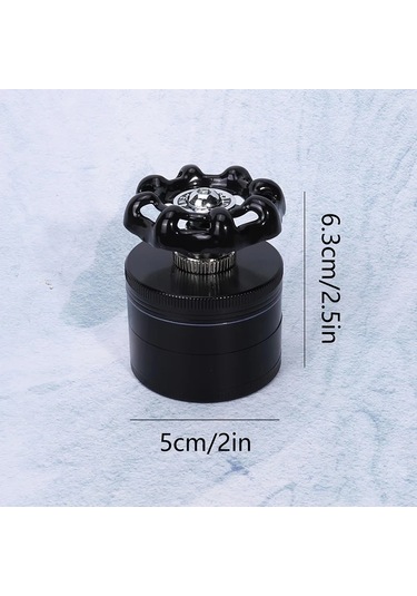 Elmpaly Siyah 50mm 4 Katman Manyetik Kapaklı Manuel Tütün Değirmeni Elektriksiz