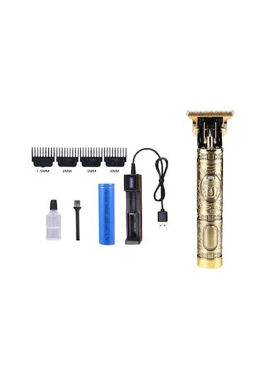 Vintage T9 Metal Şarjlı Profesyonel Saç Ense Sakal Tıraş Makinesi