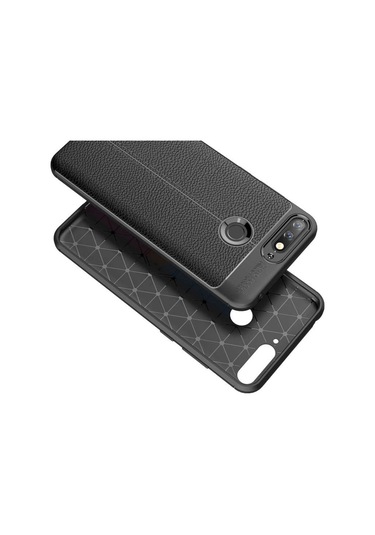 Huawei Y7 2018 Kılıf Deri Tarzı Niss Silikon Case