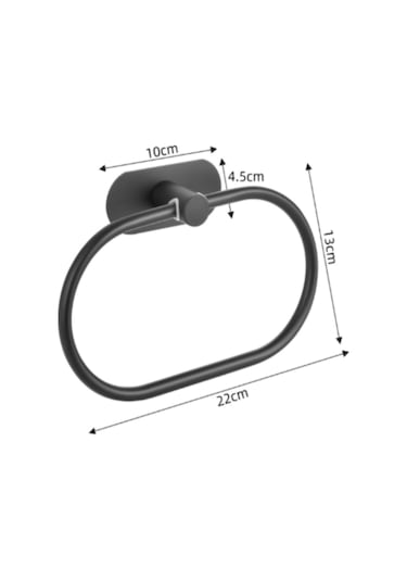 Mufunye Stainless Steel 20cm Otomatik Tutucu Banyo Havlu Ringi - Deliksiz Kurulum, Evinizden Düzenli Ve Temiz Gümüş