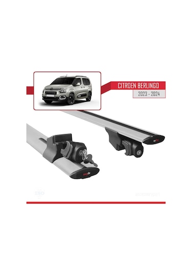 Citroen Berlingo 2024 2025 Hook Model Anahtar Kilitli Ara Atkı Tavan Barı Gri