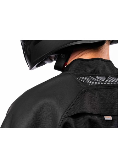 Icon Mesh Af Lthr Korumalı File Motosiklet Montu Siyah Siyah