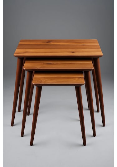 İstanbul Orta Sehpa Ve 3'lü Zigon Sehpa Seti Ahşap/urartu