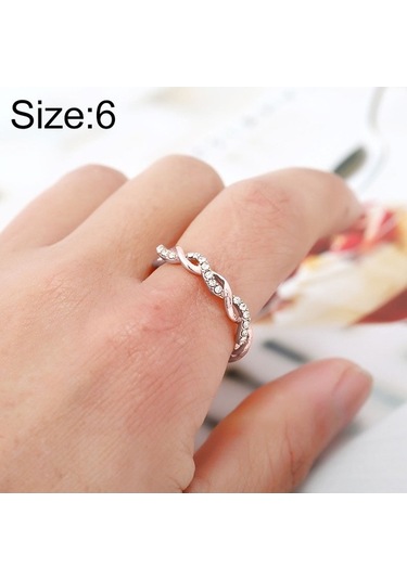 Fastbuy Simple Şık Kadınlar Tam Kristal Sarmal Model Rose Gold Us Size 6 Çok Renkli Takı Çok Renkli