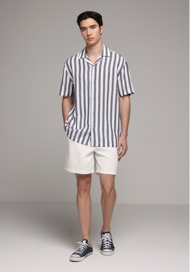 Colin's Colins Relaxed Fit Orta Bel Düz Erkek Beyaz Şort Cl1078482 Q1.v1 Wht