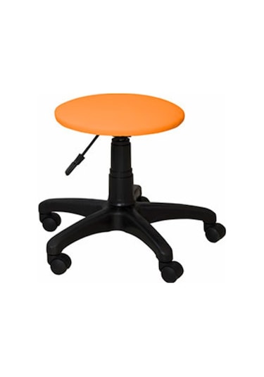 Ofiscombin Dönebilir Döner Tekerlekli Bar Eczane Laboratuvar Medikal Kuaför Taburesi Sandalye Turuncu Deri 00047499846