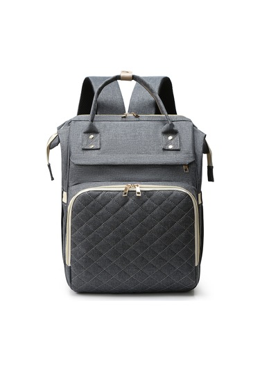 Moveevo Usb Şarj Portlu, Bebek Arabası Askılı, 3 Termal Biberon Cebi Su Geçirmez Geniş Bebek Bakım Sırt Çantası Gri