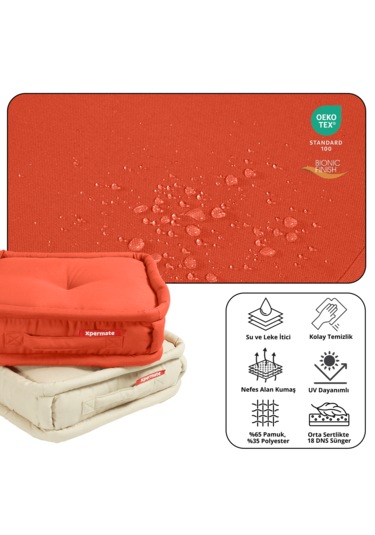 Xpermate Bisküvi Minder Petek Önü Fransız 45x45x14 Kremit