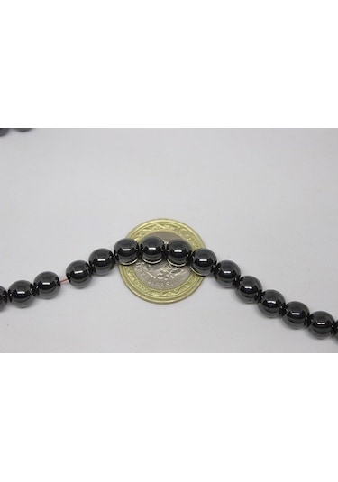 Hematit Taşı YARIM Dizi 8mm (18cm uzunluğundadır)
