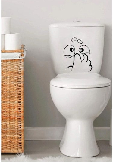 Dekoratif Sevimli Koku Klozet Kapağı Banyo Wc Sticker 24x21 Cm